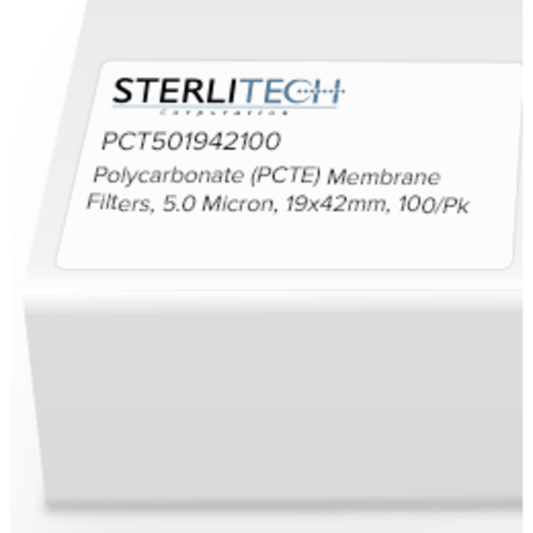 Sterlitech Polycarbonate (PCTE) Membrane Filters, 5.0 Micron, 19 x 42mm, PK100 PCT501942100
